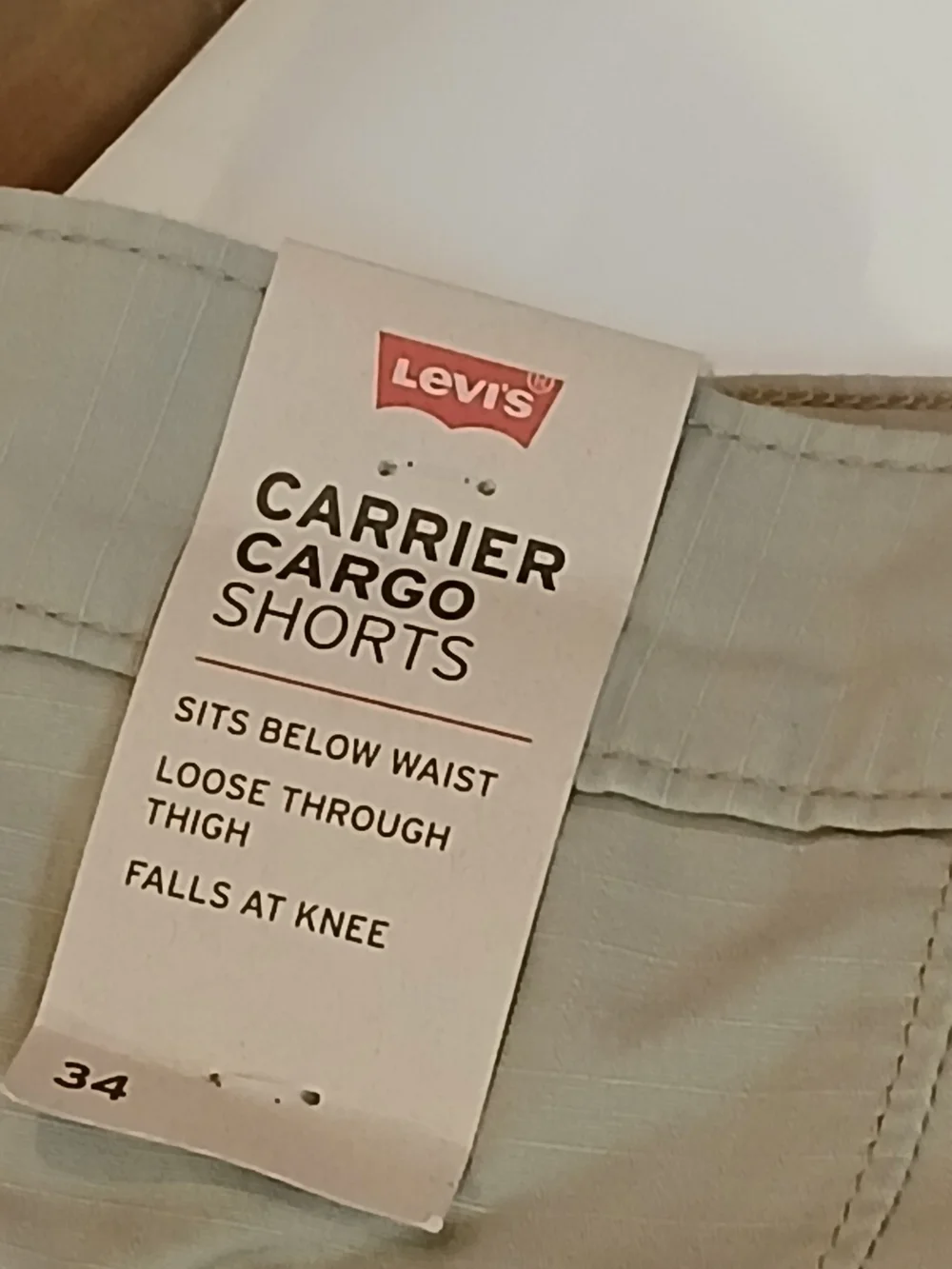 NWT Levi's Men's Cargo Shorts - Tan 34